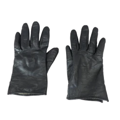 Vintage 80s/90s Black Leather Woman gloves , XS/S