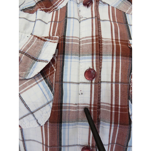 Vintage 90s Brown Tartan Woman shirt size S - Image 5