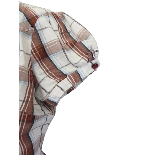 Vintage 90s Brown Tartan Woman shirt size S - Image 6