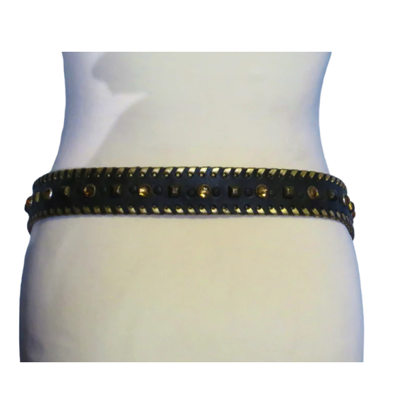 Black and Gold Western Style  Unisex belt - Image 2