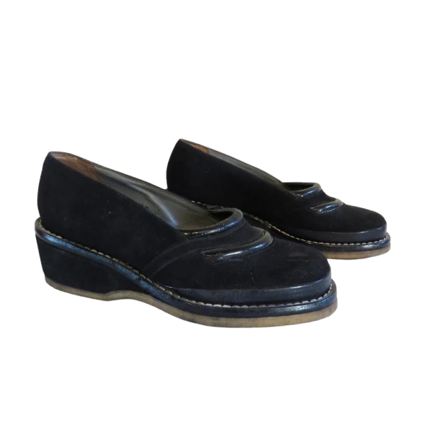 Vintage 40s Black Loafer shoes Woman size 5 US - Image 3