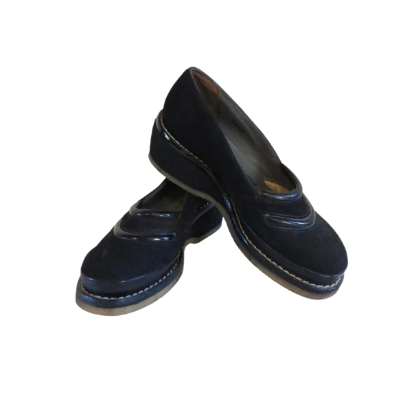 Vintage 40s Black Loafer shoes Woman size 5 US