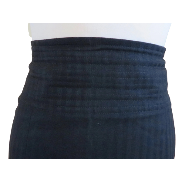 Vintage 80s/90s Black striped Woman Kookai skirt, size S/M - Image 5