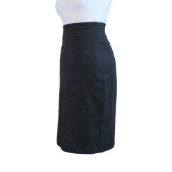 Vintage 80s/90s Black striped Woman Kookai skirt, size S/M