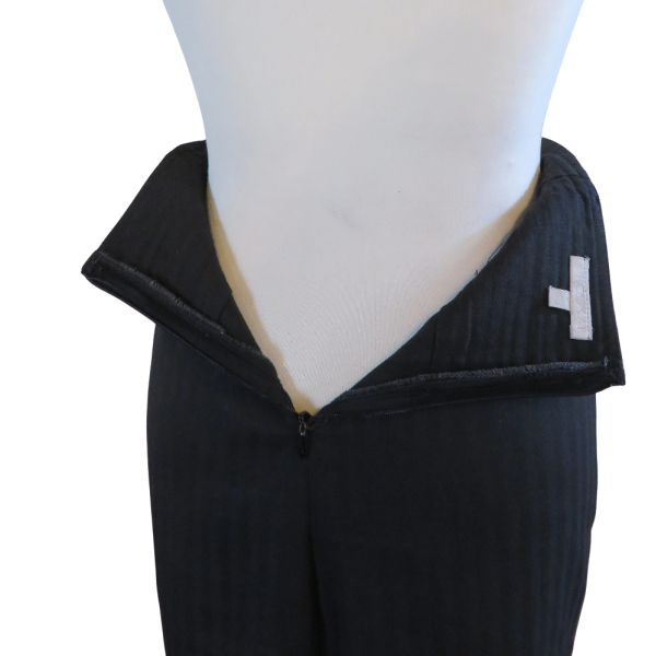 Vintage 80s/90s Black striped Woman Kookai skirt, size S/M - Image 7