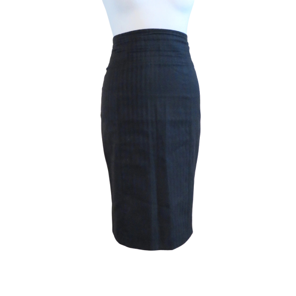 Vintage 80s/90s Black striped Woman Kookai skirt, size S/M - Image 4