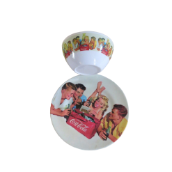Vintage Coca Cola Bowl and Plate set