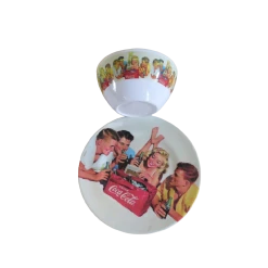 Vintage Coca Cola Bowl and Plate set
