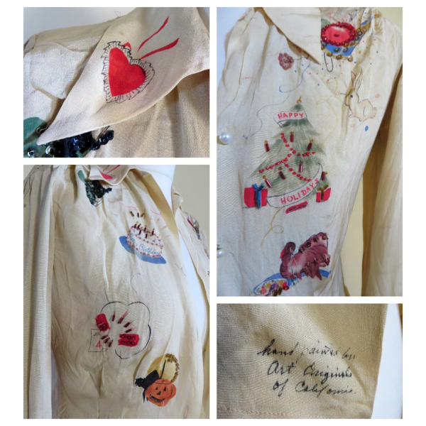 Vintage 40s Woman Blouse Art Originals of California  size XS/S - Image 9