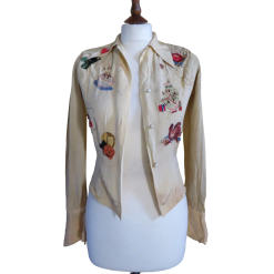 Vintage 40s Woman Blouse Art Originals of California  size XS/S