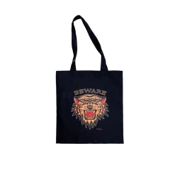 Tote Bag Beware Tiger Logo