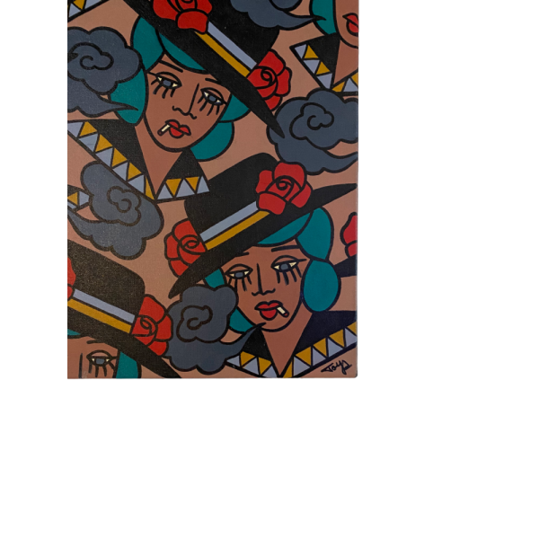 Acrylic painting "Les fumeuses" - Image 2