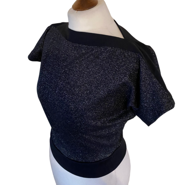 Black and Silver Lurex woman  polo XS - Image 2