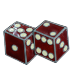 Vintage Red Dices Metal Belt Buckle