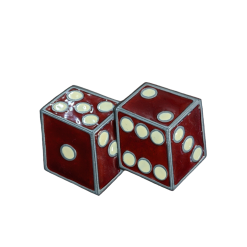 Vintage Red Dices Metal Belt Buckle