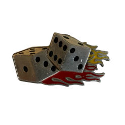 Vintage Buckle Dice and Flames