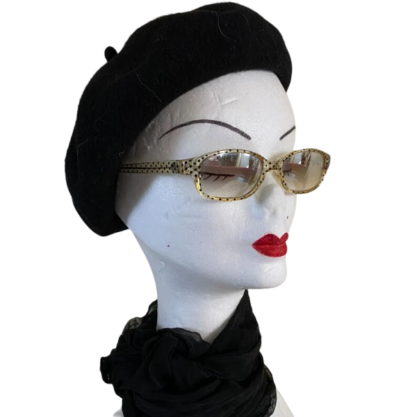 Vintage 80s/90s eyeglasses transparent with black dots - Image 3