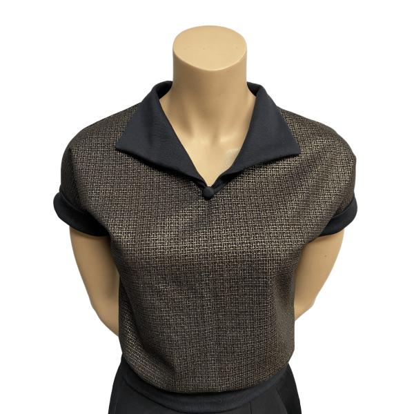 Gold and Black Woman polo size S/M - Image 3