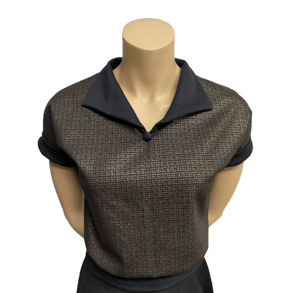 Gold and Black Woman polo size S/M - Image 3