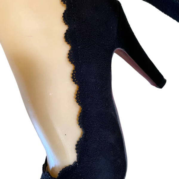 Black Suede Pump shoes size 39 FR - Image 5