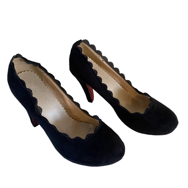 Black Suede Pump shoes size 39 FR - Image 8