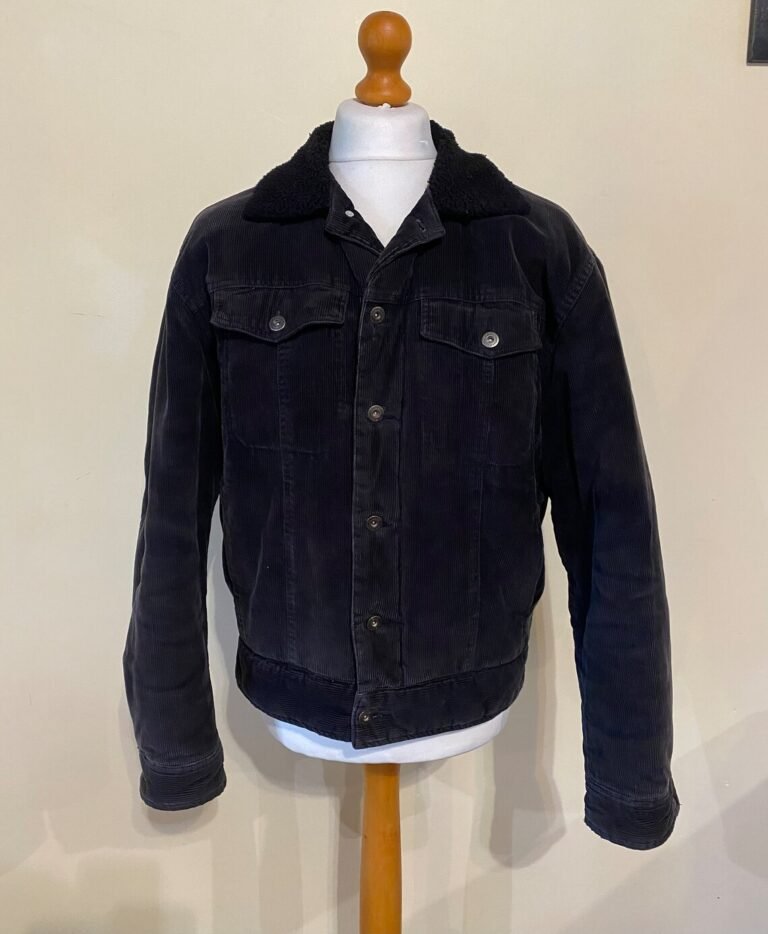 Men Vintage Jacket Black Corduroy