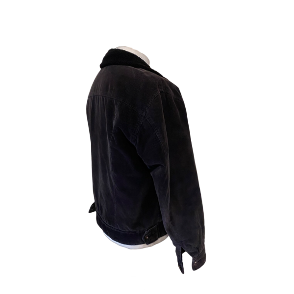 Men Vintage Jacket Black Corduroy size L - Image 5