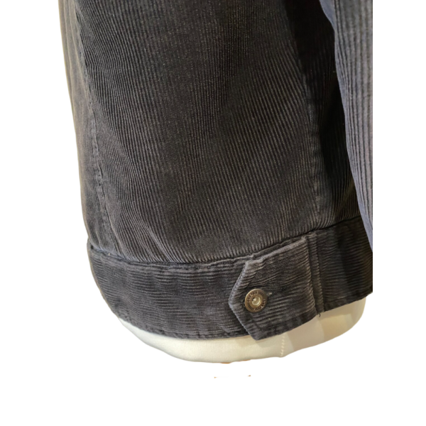 Men Vintage Jacket Black Corduroy size L - Image 7