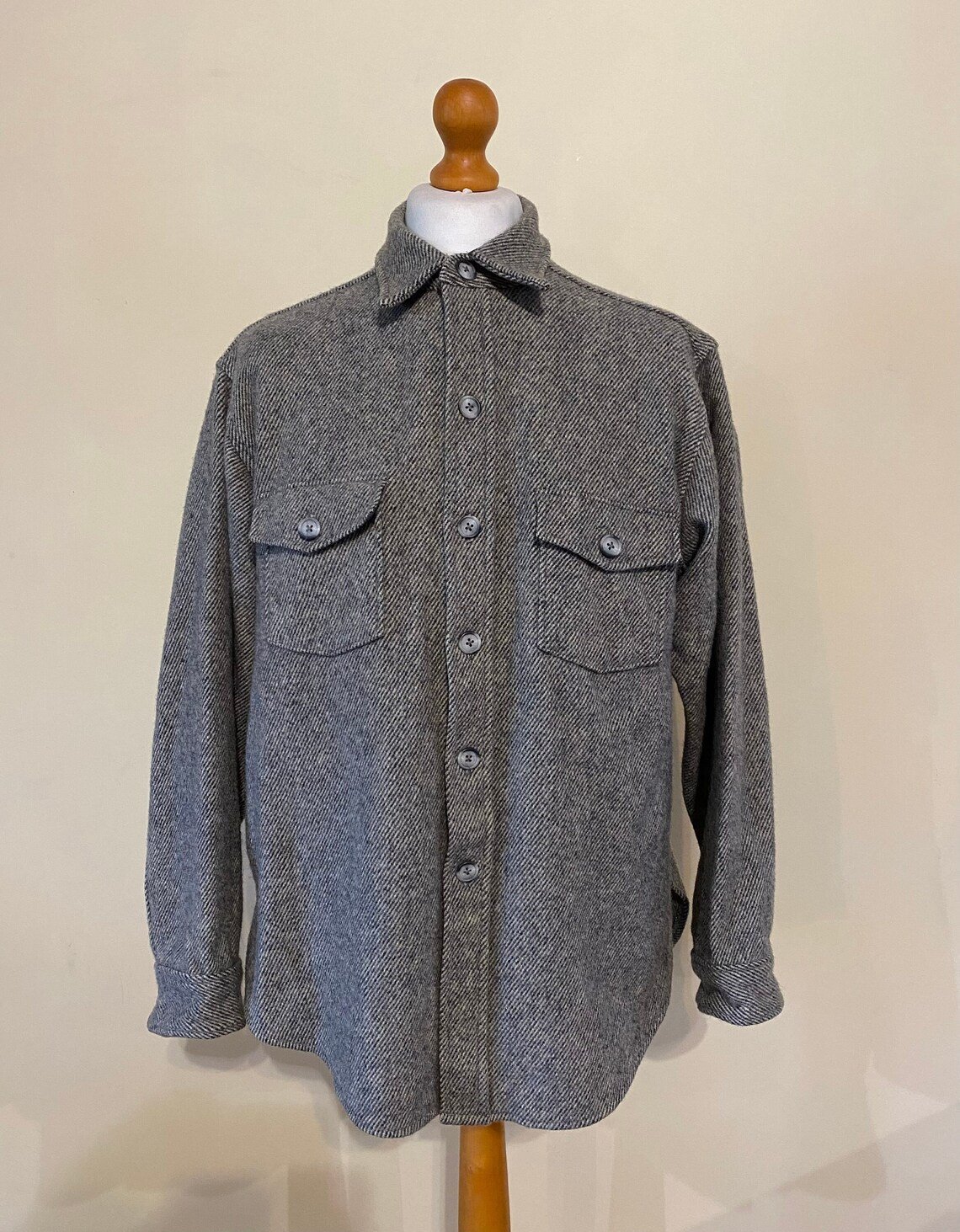 Men Vintage Wool shirt