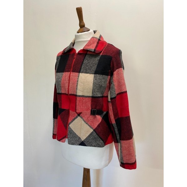 Red and Black Tartan Woman Jacket size S - Image 10