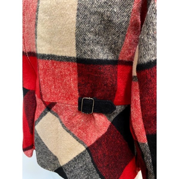 Red and Black Tartan Woman Jacket size S - Image 4
