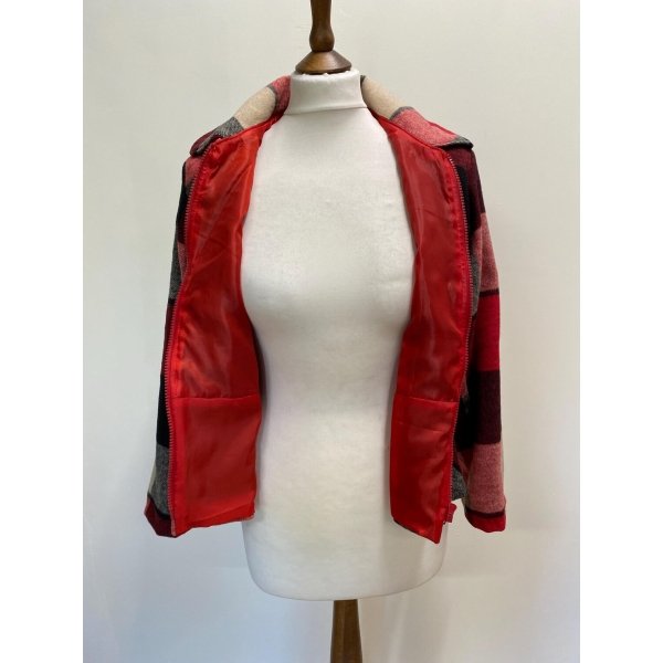 Red and Black Tartan Woman Jacket size S - Image 5