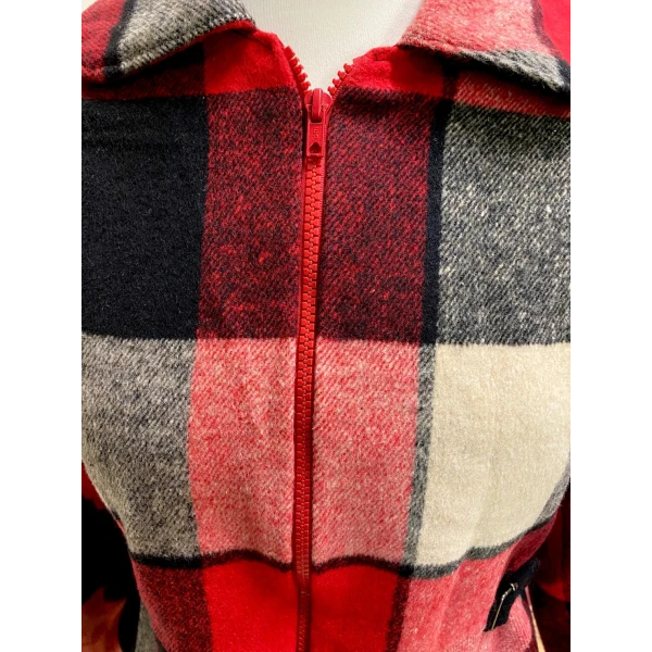 Red and Black Tartan Woman Jacket size S - Image 8