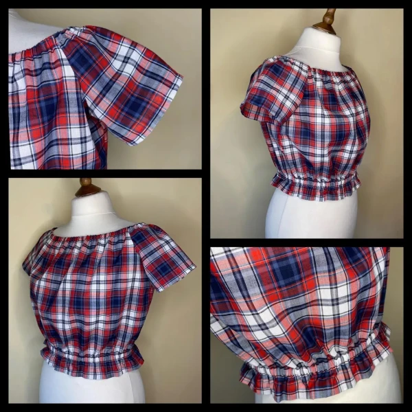 Red and Blue Tartan Top size XS/S - Image 4